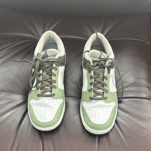 Nike Men's Olive Green and White Sneakers